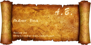 Auber Bea névjegykártya